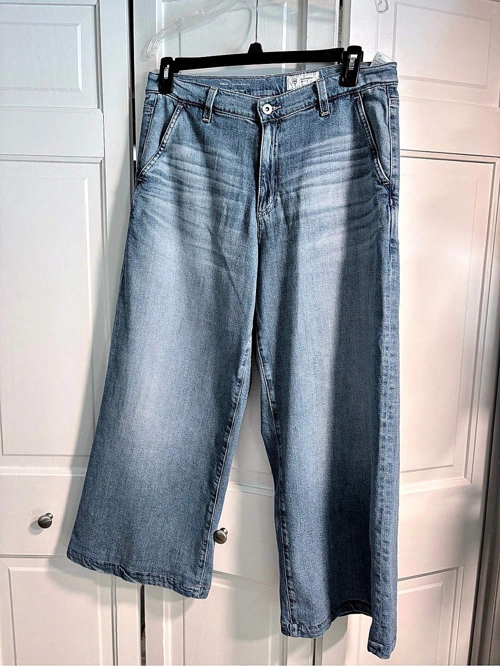 AG Jeans Stella Low Slung Palazzo Wide Leg Jeans in Blue Waist 31